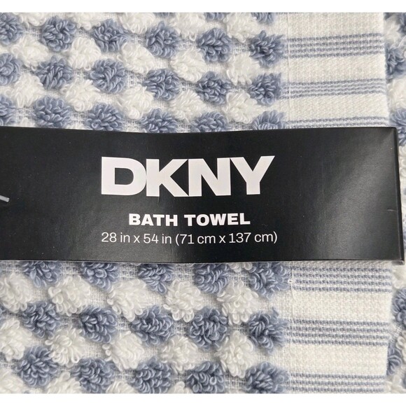 DKNY 8pc Cotton Towel Set 2 Bath 4 Wash 2 Hand  Blue And White Monet Tile - Picture 4 of 14